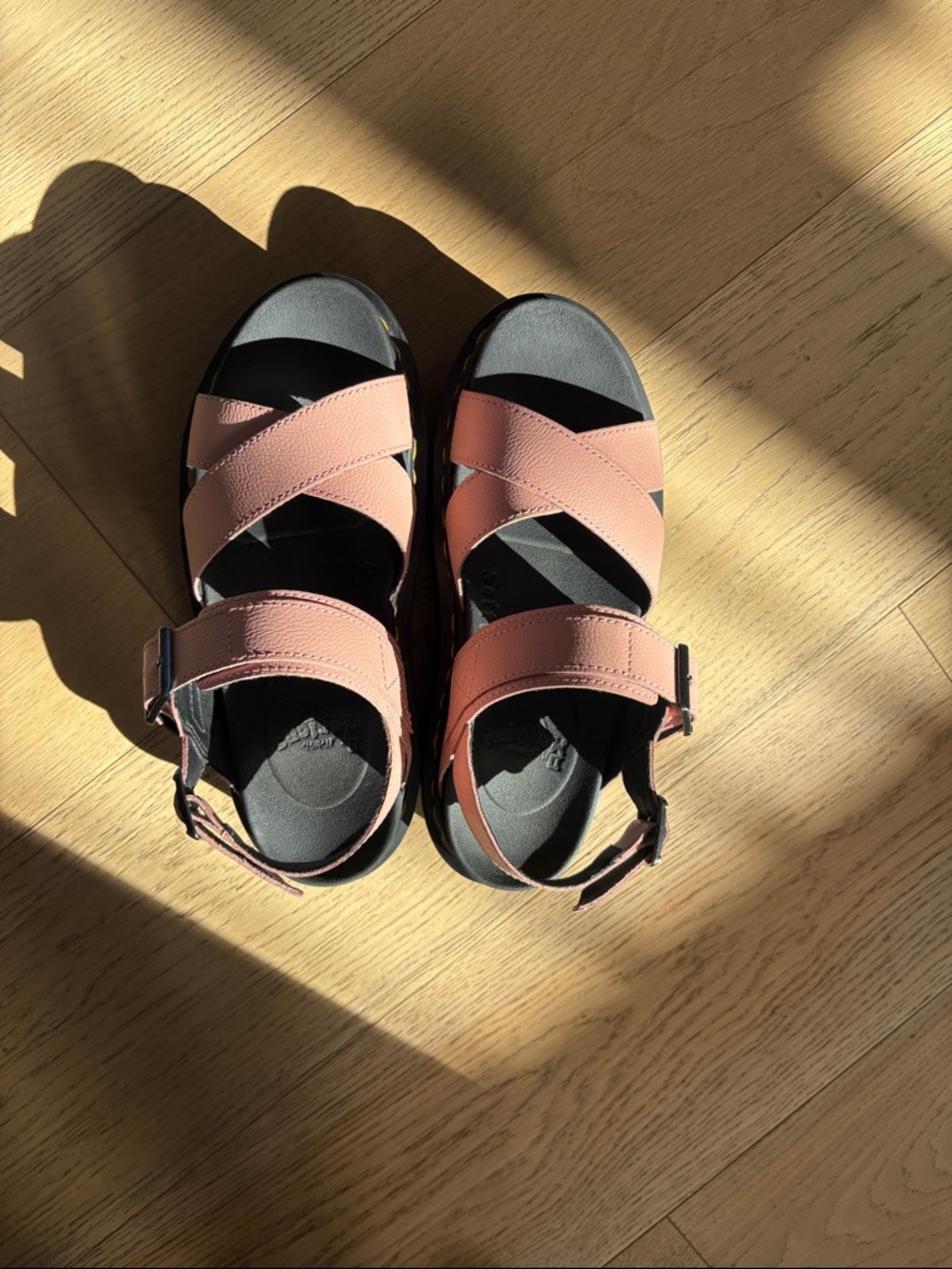 Dr. Martens Voss II Quad Leather Strap Platform Sandals Peach / (US) Size 8